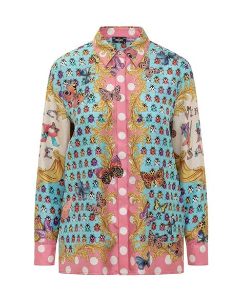 versace girl shirts|designer silk shirts for women.